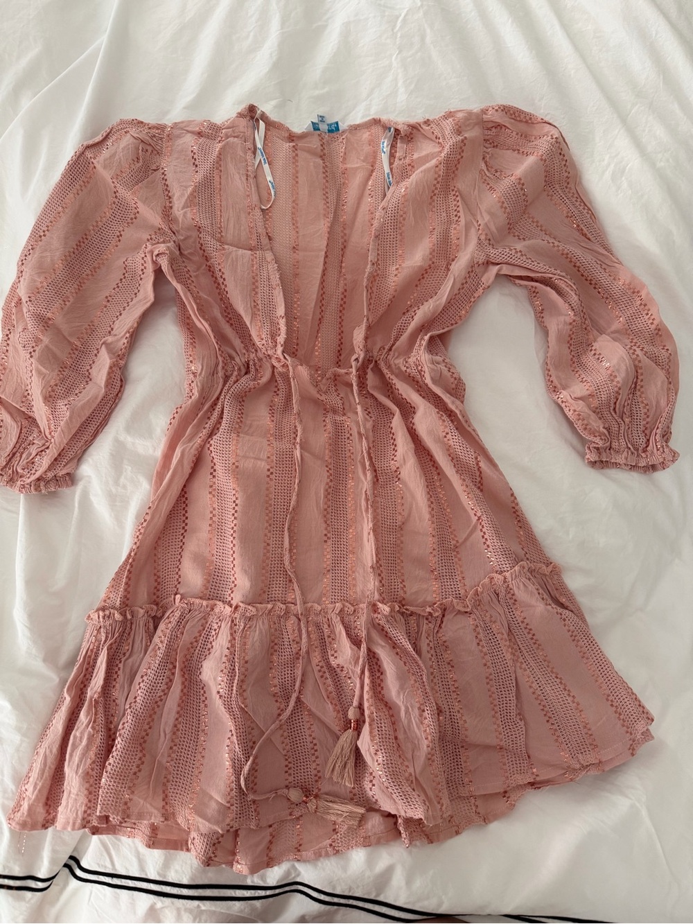 blue island Dusty Blush Embroidered Top